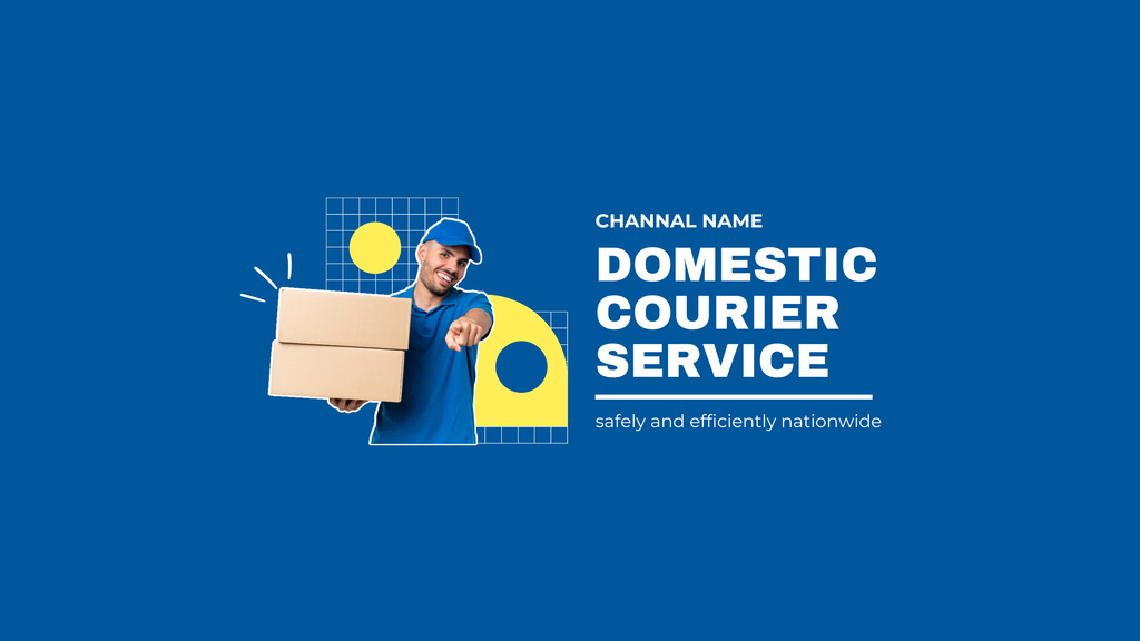 Promotion of Domestic Courier Services on Blue Youtube Modelo de Design