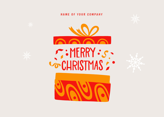 Gift Box with Bow for Christmas Flyer A6 Horizontal – шаблон для дизайна