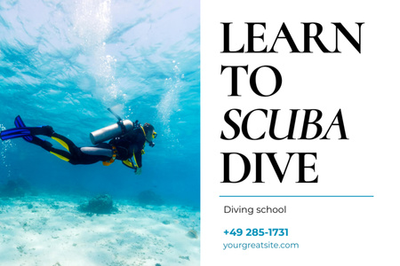 Template di design Scuba Diving Ad Postcard 4x6in