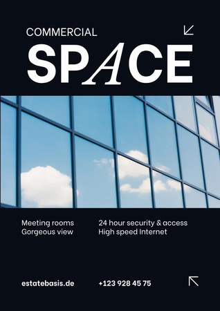 Commercial Space Rent Offer Poster Design Template