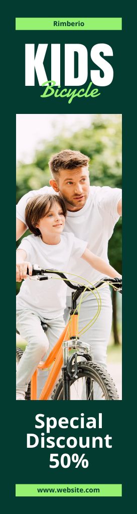 Special Discount on Kids' Bicycles Skyscraperデザインテンプレート
