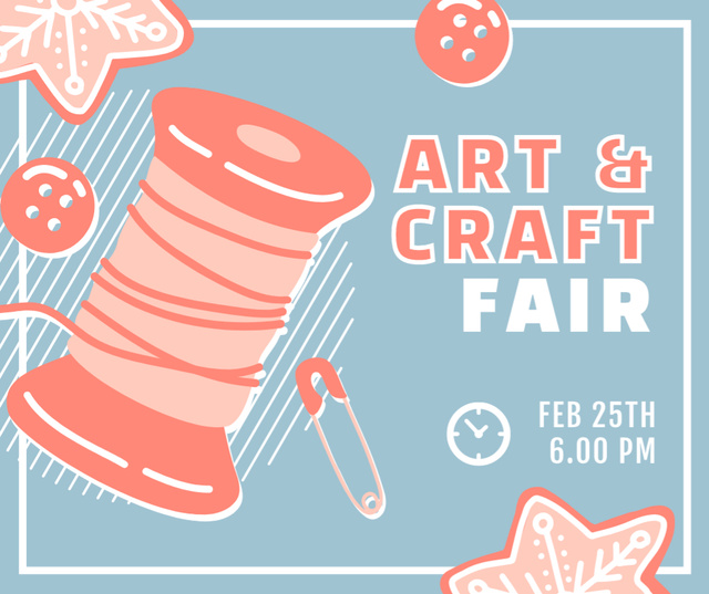 Art And Craft Fair Announcement With Thread Facebook tervezősablon