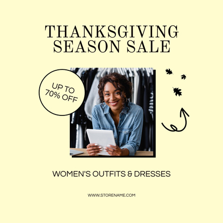 Thanksgiving Discount Sale Offer Instagram Modelo de Design
