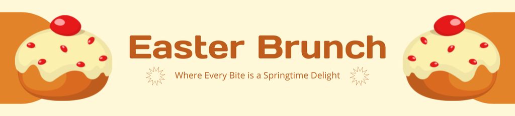 Easter Brunch Promo with Illustration of Festive Cupcakes Ebay Store Billboard Modelo de Design