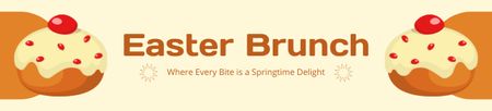 Easter Brunch Promo with Illustration of Festive Cupcakes Ebay Store Billboard Design Template