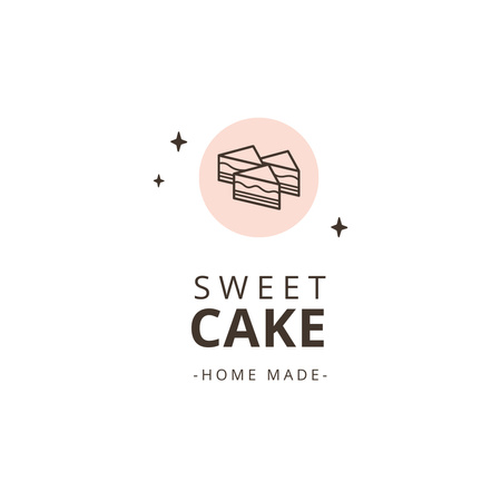 Bakery Ad with Yummy Cake Logo tervezősablon