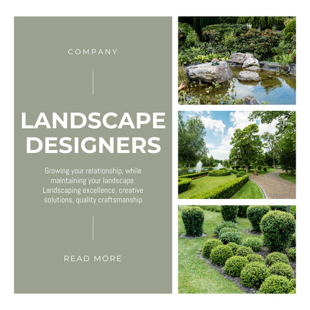Landscape Design Collage Green Instagram AD – шаблон для дизайну