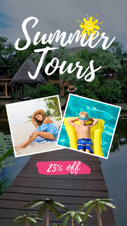 Summer Tours With Discount Offer Instagram Video Story Design Template
