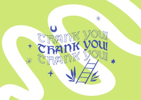 Platilla de diseño Thankful Lettering with Cute Illustration Card