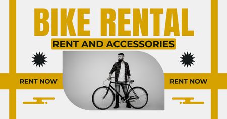 Ontwerpsjabloon van Facebook AD van Huur en accessoires in fietsenwinkel