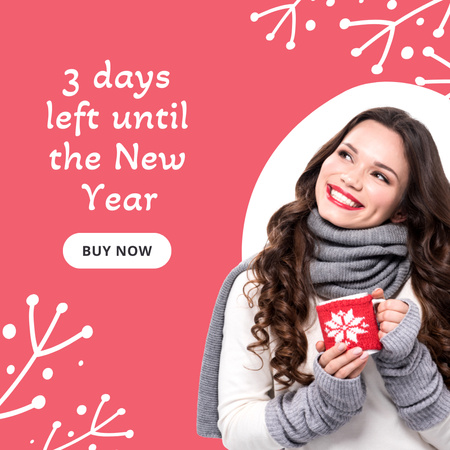 Christmas Sale Announcement with Woman Instagram Design Template