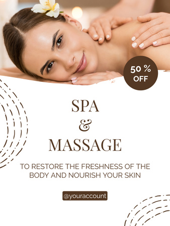Special Offer for Spa and Massage Services Poster US Πρότυπο σχεδίασης