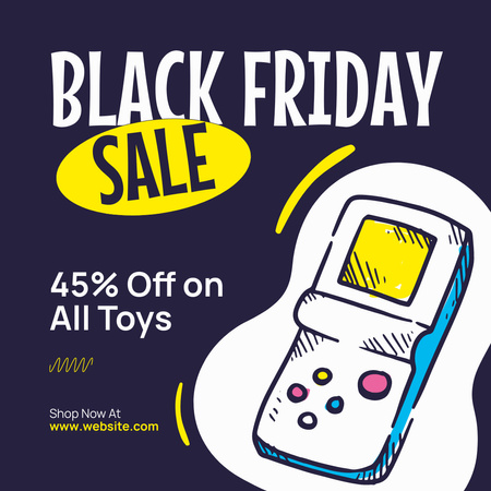 Black Friday Discounts on All Toys Instagram AD Design Template