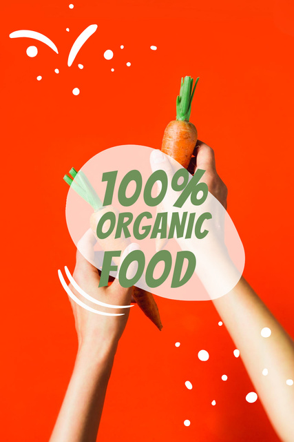 Organic Food Offer with Ripe Veggies Pinterest Design Template
