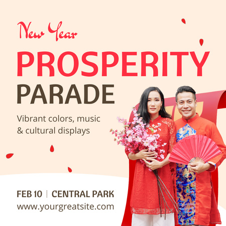 Prosperity Parade On Lunar New Year Announcement Animated Post Design Template