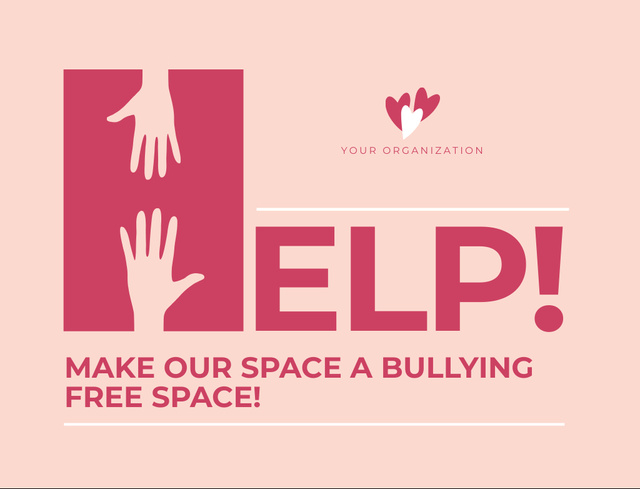 Cooperative Plea to Cease Bullying in Society Postcard 4.2x5.5in Design Template
