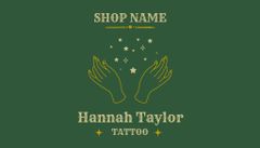 Tattoo Artists Shop Offer With Contacts on Green