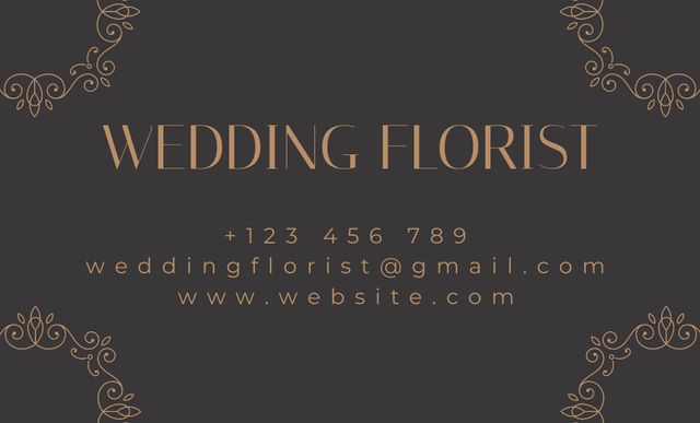 Floral Design for Your Wedding Business Card 91x55mm Šablona návrhu