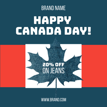 Canada Day Jeans Sale Announcement Instagram Design Template