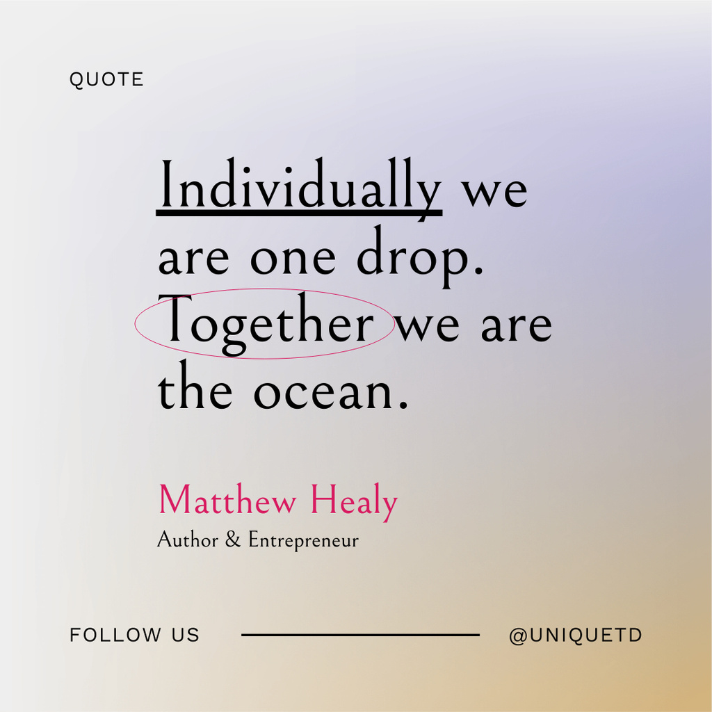 Designvorlage Motivational Teamwork Quote für Instagram