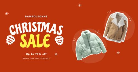 Christmas Sale of Winter Wear Orange Facebook AD Design Template