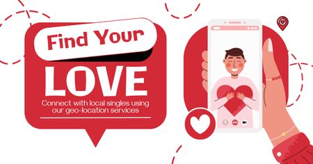 Experimente a melhor aventura em aplicativos de namoro Facebook AD Modelo de Design