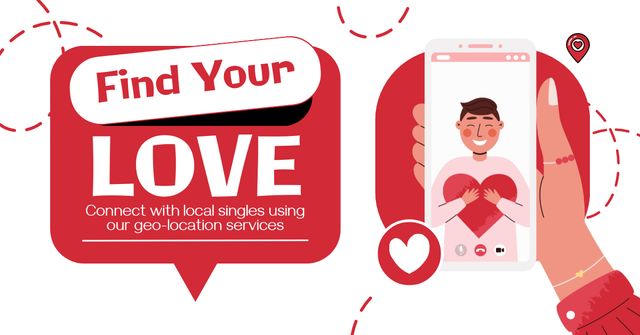 Experience Ultimate Dating App Adventure Facebook AD Πρότυπο σχεδίασης