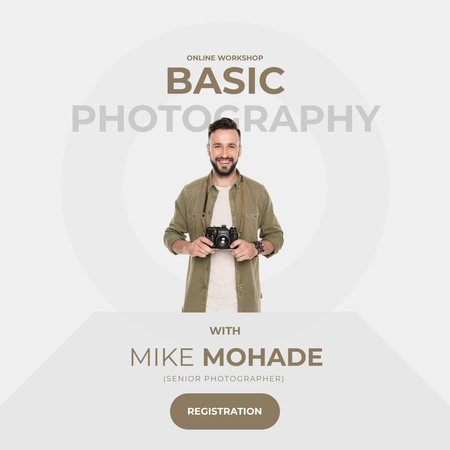 Plantilla de diseño de Basic Photography Workshop Online Instagram 