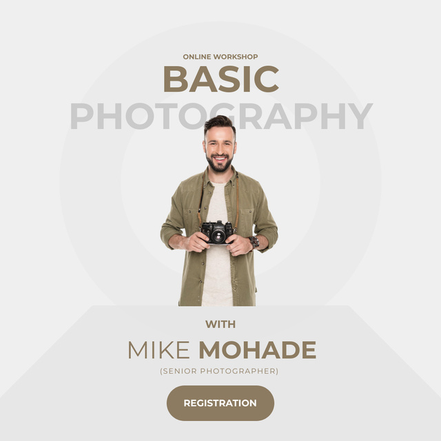 Basic Photography Workshop Online Instagram Design Template