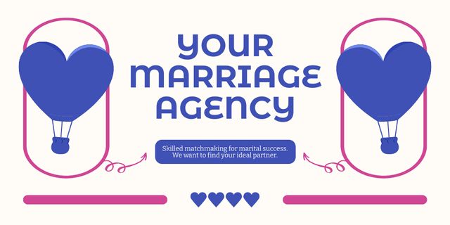 Wedding Agency Services for Finding Ideal Couple Twitter Design Template