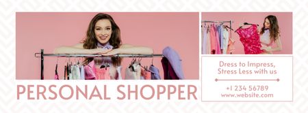 Ontwerpsjabloon van Facebook cover van Personal Shopper om een stijlvolle garderobe te creëren