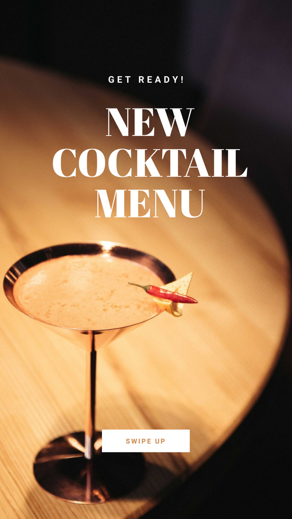 New Cocktail List In Bar Promotion Instagram Story Design Template