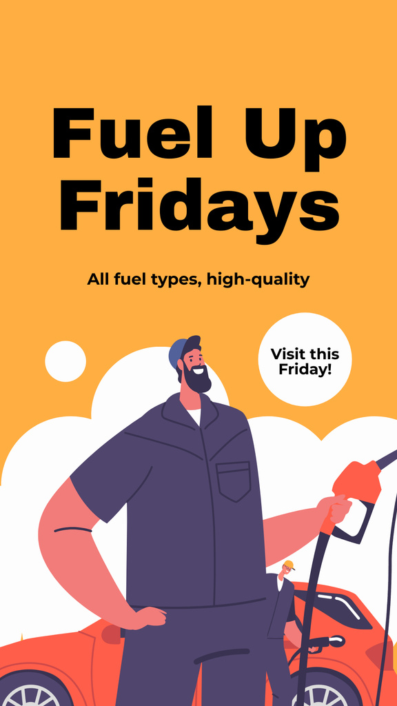 Fuel Up Fridays on Gas Stations Instagram Story Design Template