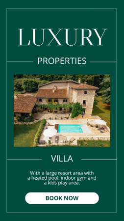 Luxury Property Sale Ad with Villa Instagram Story Design Template