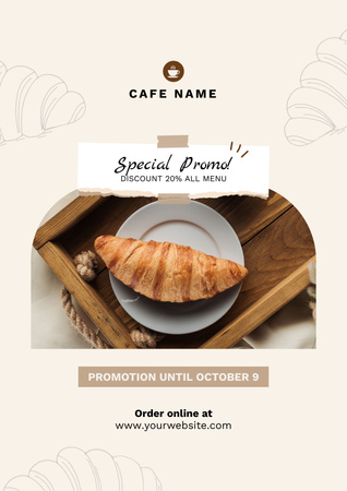 Special Promo of Croissants Poster Design Template
