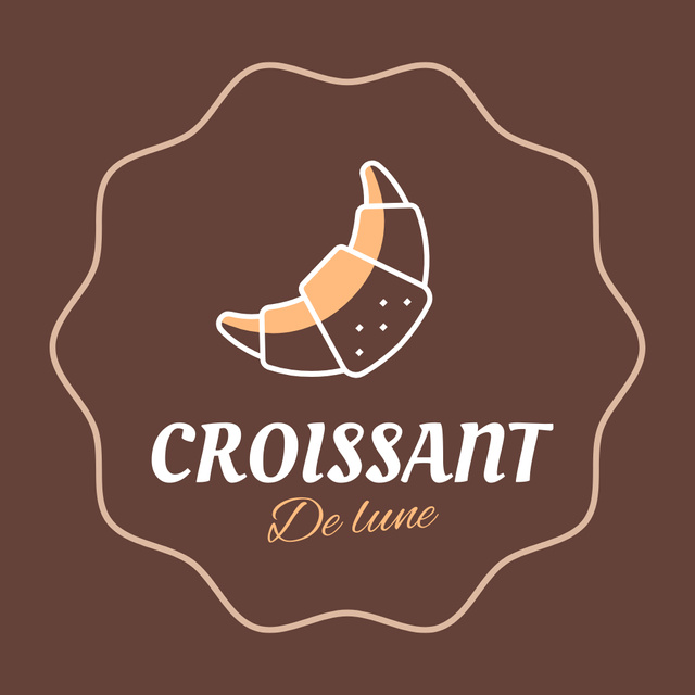 Bakery Ads with Croissant Illustration Logo Tasarım Şablonu
