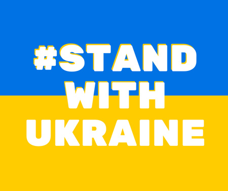 Stand with Ukraine Phrase with Flag Facebook tervezősablon