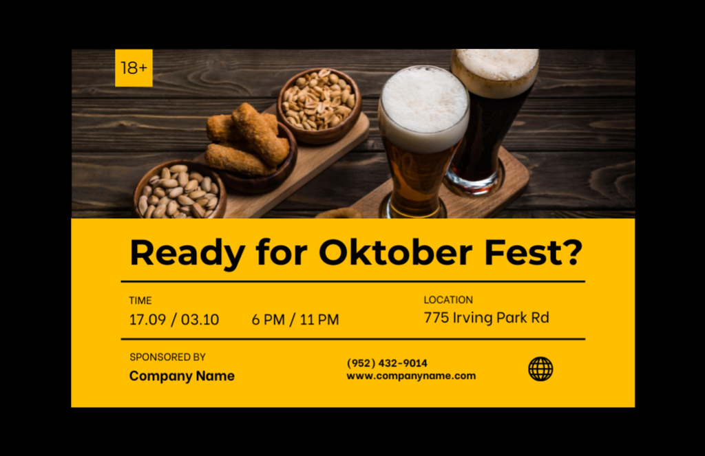 Szablon projektu Oktoberfest Joyful Celebration Announcement Flyer 5.5x8.5in Horizontal