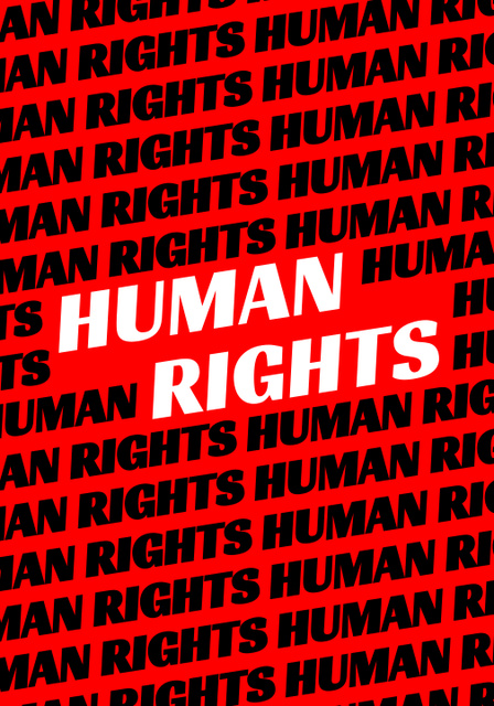 Embracing Awareness about Human Rights In Red Poster 28x40in Πρότυπο σχεδίασης