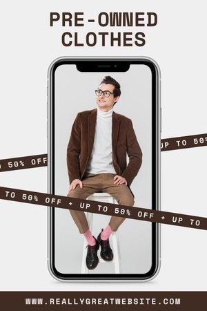 Hipster for online pre-owned clothes store Pinterest – шаблон для дизайну