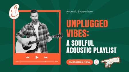 Ontwerpsjabloon van Youtube Thumbnail van Soulvolle afspeellijstpromotie met gitaar