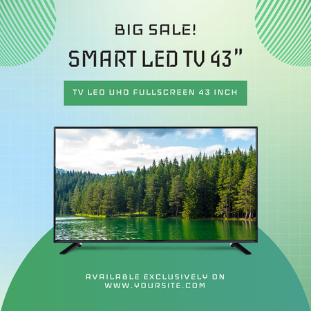 Smart TV Big Sale Announcement Instagram AD Design Template