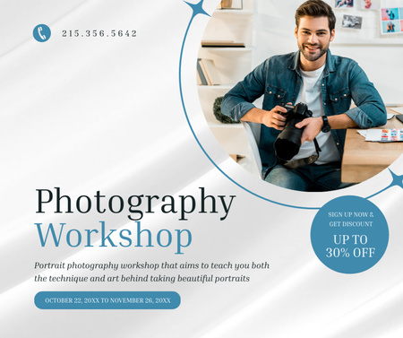 Designvorlage Professional Photography Workshop  für Facebook