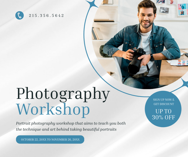 Professional Photography Workshop  Facebook tervezősablon