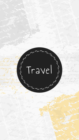 Plantilla de diseño de inspiración de viaje en el patrón brillante Instagram Highlight Cover 