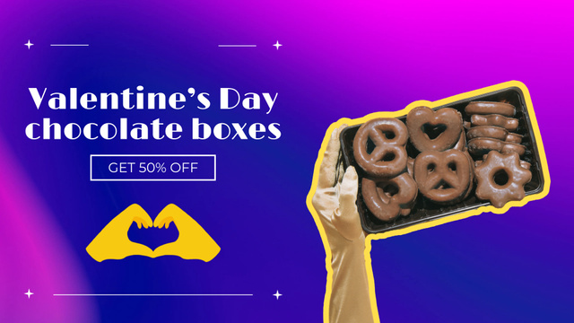 Chocolate Cookies for Valentine`s Day Sale Offer Full HD video Πρότυπο σχεδίασης