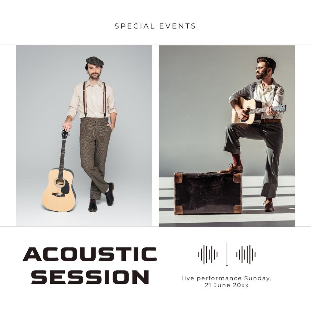 Plantilla de diseño de Acoustic Guitar Session Announcement Instagram 