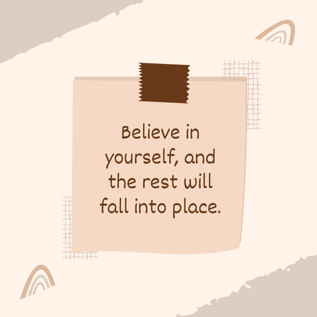 Inspirational Quote About Confidence In Beige Tones Instagram Design Template