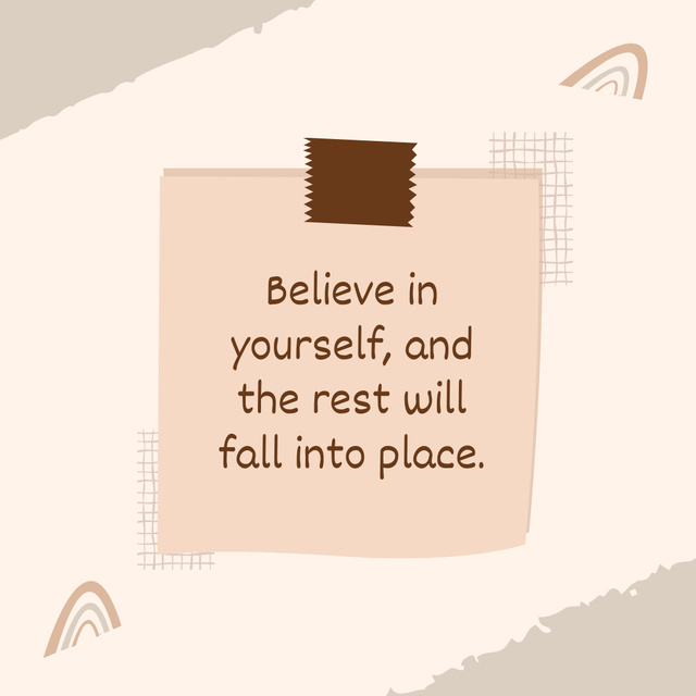 Inspirational Quote About Confidence In Beige Tones Instagramデザインテンプレート