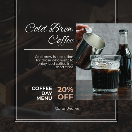 Black Iced Coffee  Instagram Design Template